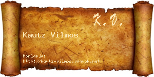 Kautz Vilmos névjegykártya